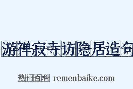 游禅寂寺访隐居造句是什么意思的图片